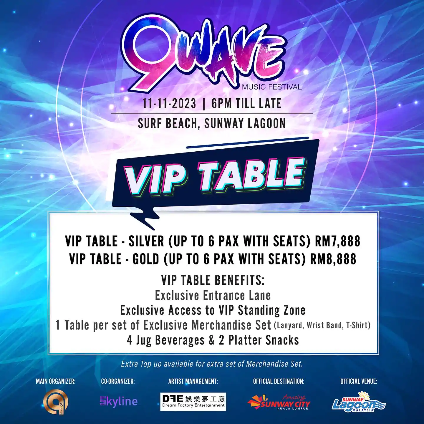 9 Wave Vip Table Package